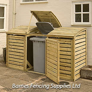 RGP Garden Wooden Triple Bin Storage Unit